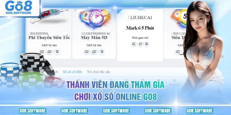 Thành viên đang tham gia chơi xổ số online GO8