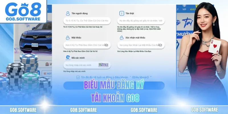 Biểu mẫu đăng ký tài khoản GO8